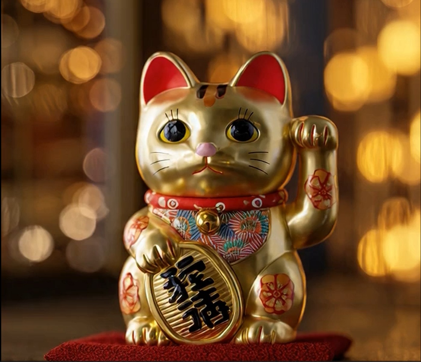 Maneki Neko doré pour un commerce